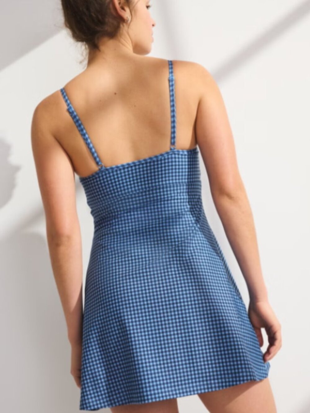 Abercrombie & Fitch YPB sculptLUX Mini Dress in Blue Gingham - Picture 5 of 8